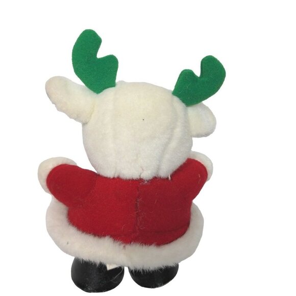 Soft Dreams White Christmas Moose Plush Red Green Stuffed Animal 8" - Picture 3 of 7